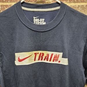 Nike Dri-Fit Cotton Navy T-SHIRT DRI-FIT cotton Meduim Train